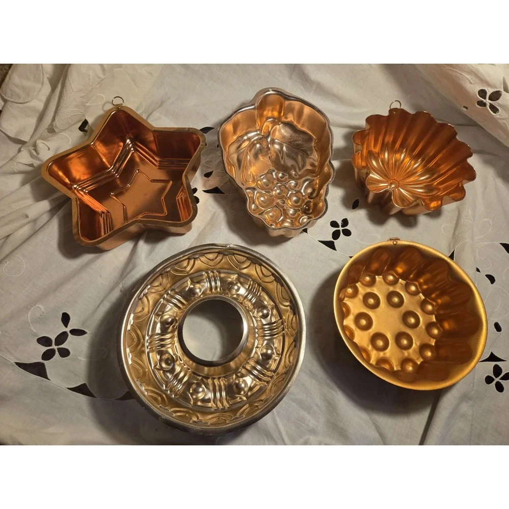 Vintage Copper Molds - Lot Of 5